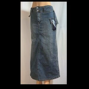 RVT Blue Denim Maxi Skirt
